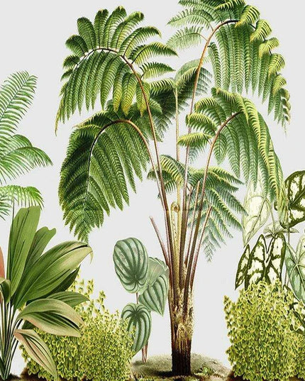 Customizable 3D Tropical Foliage Wallpaper Mural - Refresh Your Interior