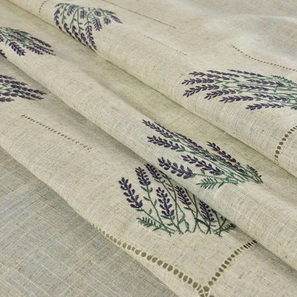 Lavender Provence Elegant Linen-Blend Table Cover for Sophisticated Dining