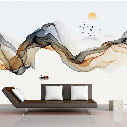 3D Forest Mountain Landscape Wallpaper Mural — Custom Size, 16 Scenes, 7 Materials