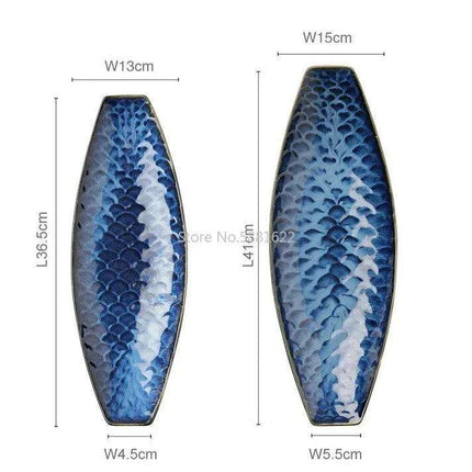 Ceramic Blue Fish Platter - A Stylish Centerpiece for Culinary Delights