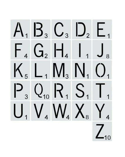 26-Piece Versatile Alphabet Stencil Set for Creative Crafts and Home Decor