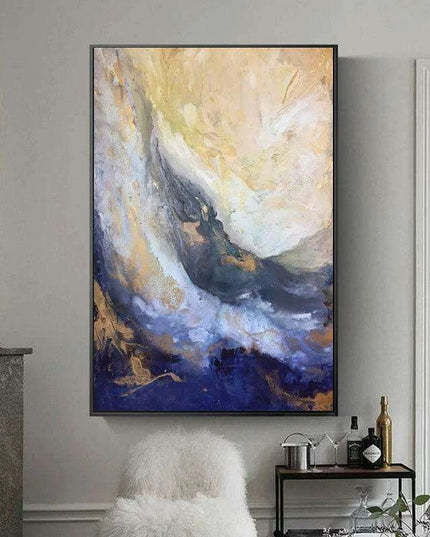Tranquil Abstract Canvas Art in Nordic Blue - Stylish Modern Decor for Any Space