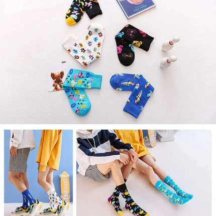 Colorful Tongue Graphic Skateboard Socks for Women - Stylish Fun Addition