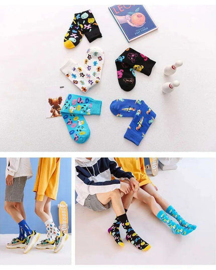 Colorful Tongue Graphic Skateboard Socks for Women - Stylish Fun Addition