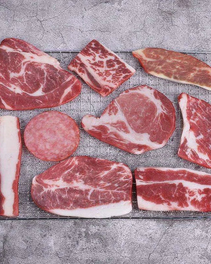 Lifelike Meat Replica Props for Photography and Home Decor - Realistic Steak, Pork, and Bacon Models