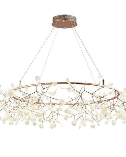 Nordic Firefly Chandelier: Customizable Rose Gold & Black Lighting Masterpiece