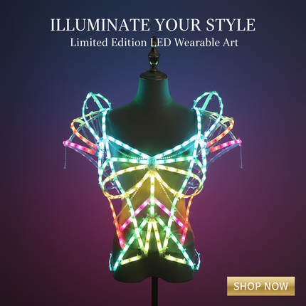 Illuminating Top LED Cage Costume with Remote Control - Shine Brighter Than Ever!