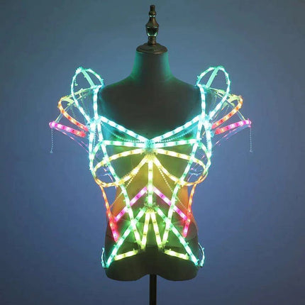 Illuminating Top LED Cage Costume with Remote Control - Shine Brighter Than Ever!