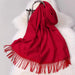 Elegant Tassel-Trimmed Lamb Wool Wrap - Luxe Winter Scarf for Fashionable Warmth