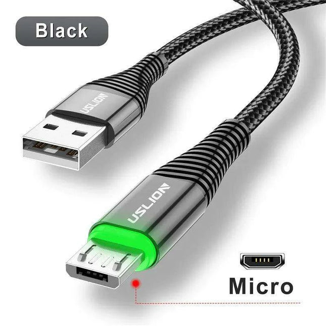 Lightning Speed 5A LED Micro USB Charging Cable - Stylish Data Sync with Illuminated Features