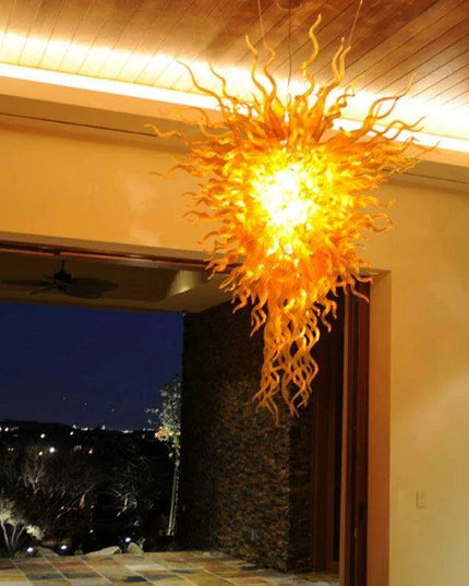 Elegant Gold Teardrop Glass Chandelier with Adjustable LED Pendant Lighting