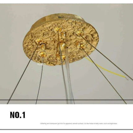 Luxurious Handcrafted Glass Chandelier with Copper Finish