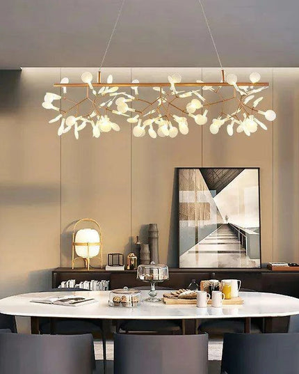 Nordic Firefly Chandelier: Customizable Rose Gold & Black Lighting Masterpiece