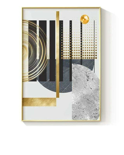 Luxurious Gold Geometric Canvas Artwork - Transform Your Space with Contemporary Style