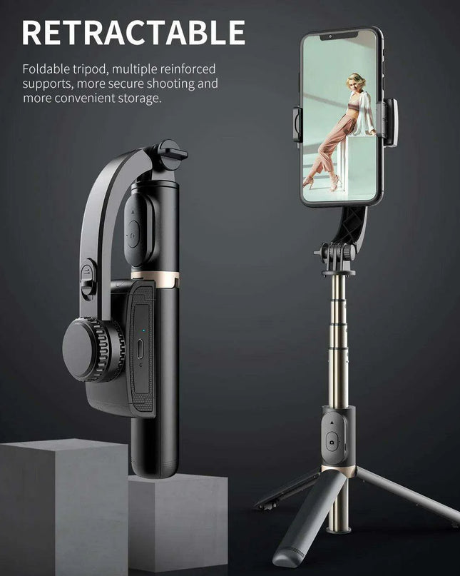 Smartphone Gimbal Stabilizer Kit with Bluetooth Tripod, Selfie Stick, and Remote Control