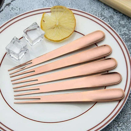 Chic Japanese-Style Stainless Steel Dessert and Fruit Forks – Versatile Cutlery for Upscale Dining