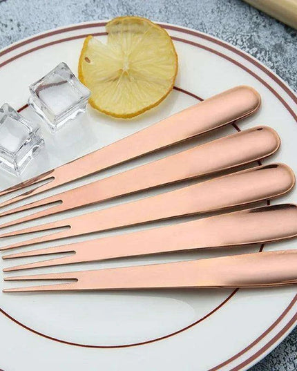 Chic Japanese-Style Stainless Steel Dessert and Fruit Forks – Versatile Cutlery for Upscale Dining