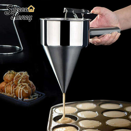 Ultimate Stainless Steel Batter Dispenser with Stand - The Perfect Kitchen Tool for Flawless Pancakes and More