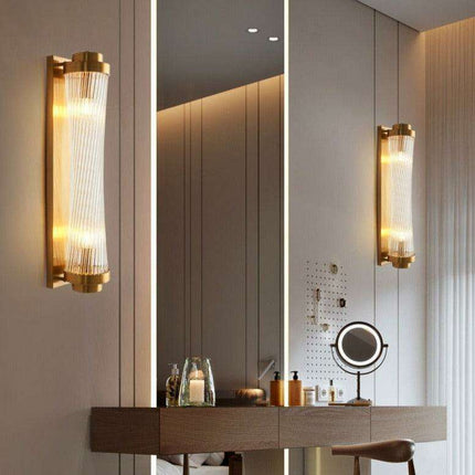 Elegant Crystal Wall Sconce - Modern Illumination for Home and Bath