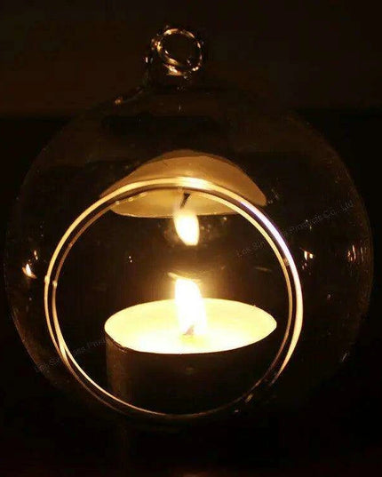 Charming Borosilicate Glass Hanging Candle Holder for Air Plants - Unique Handmade Design