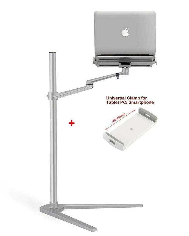 Adjustable Ergonomic Laptop and Tablet Stand with Smartphone Holder for 12-17" Devices