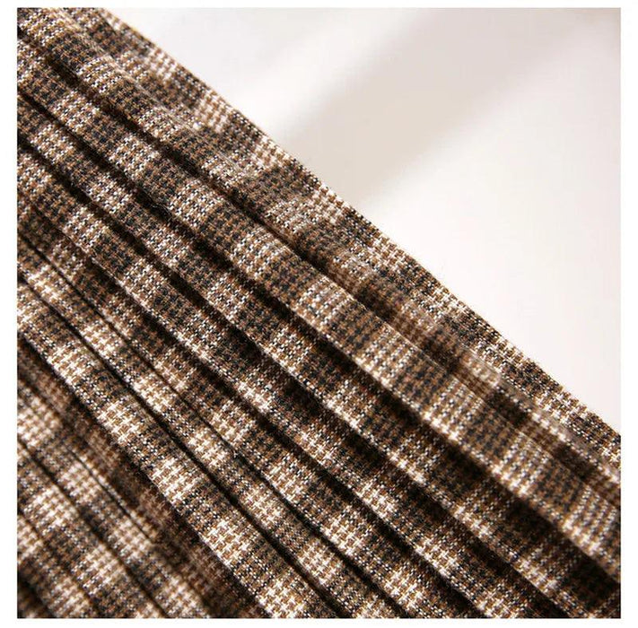 Timeless High-Waisted Plaid Maxi Skirt - Essential for Autumn-Winter