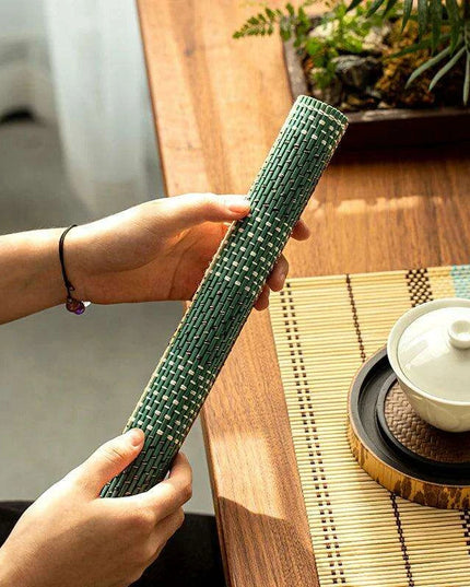 Sustainable Bamboo Dining Set – Elegant, Waterproof, and Heat-Resistant Placemats and Coasters for Every Occasion