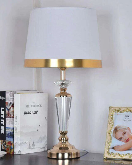 Sophisticated Crystal and Iron Table Lamp Set with Energy-Efficient LED Bulb for Chic Home Decor