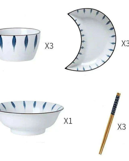 Lunar Elegance: Japanese Ceramic Tableware Set for Stylish Dining Events
