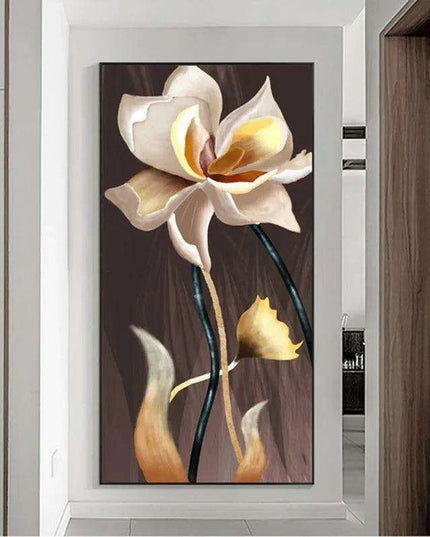 Elegant Golden Line Floral Abstract Canvas Art: A Luxurious Addition to Your Decor