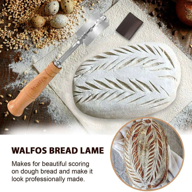 Premium Bread Scoring Tool Set with Leather Case and Stainless Steel Blade