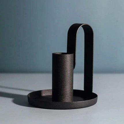 Chic Black Wrought Iron Candle Holder for Modern Home Elegance