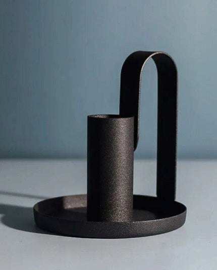 Chic Black Wrought Iron Candle Holder for Modern Home Elegance