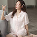 Sophisticated Lace-Adorned Satin Sleepwear Set for Women