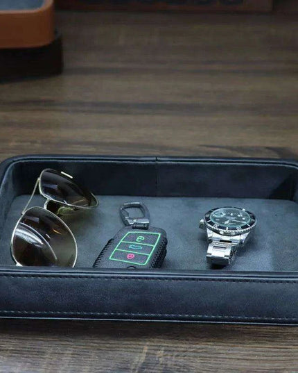 Elegant Vintage Leather Jewelry Organizer - European Style Storage Solution