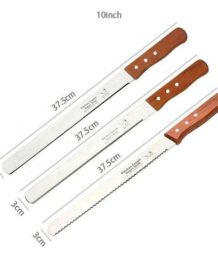 Gourmet Artisan Bread Knife Collection: Elegant Wooden Handle Duo