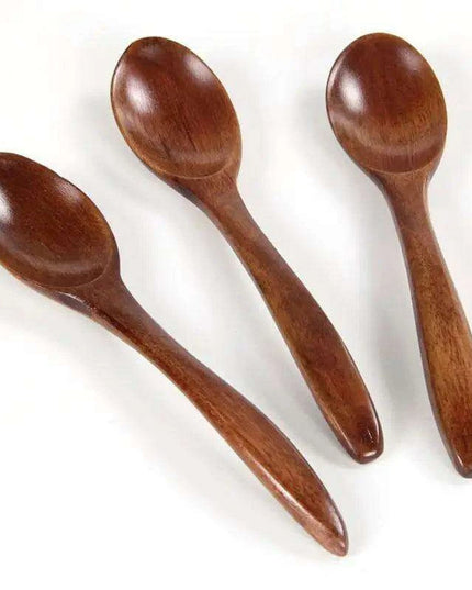 Natural Wooden 7-Inch Soup and Tea Spoon Set for Gourmet Cooking