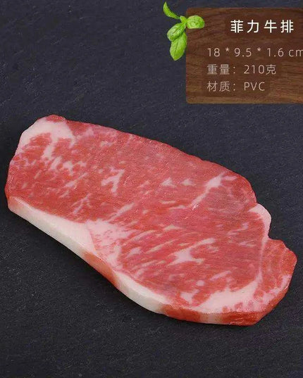 Lifelike Meat Replica Props for Photography and Home Decor - Realistic Steak, Pork, and Bacon Models