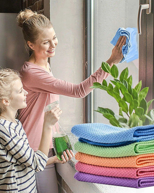 Premium Fish Scale Microfiber Cleaning Cloth Kit - Essential Kitchen Care Set