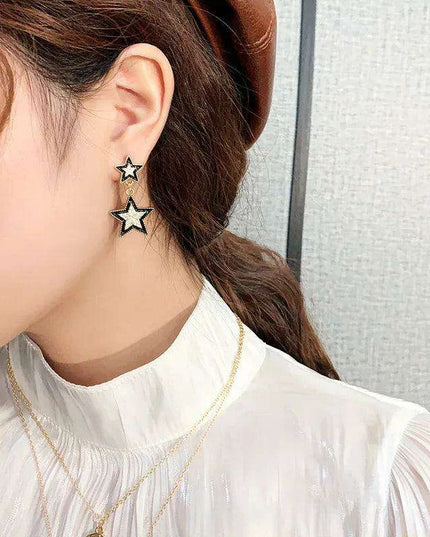 Starlit Gemstone Drop Earrings - Elegant Ear Adornments