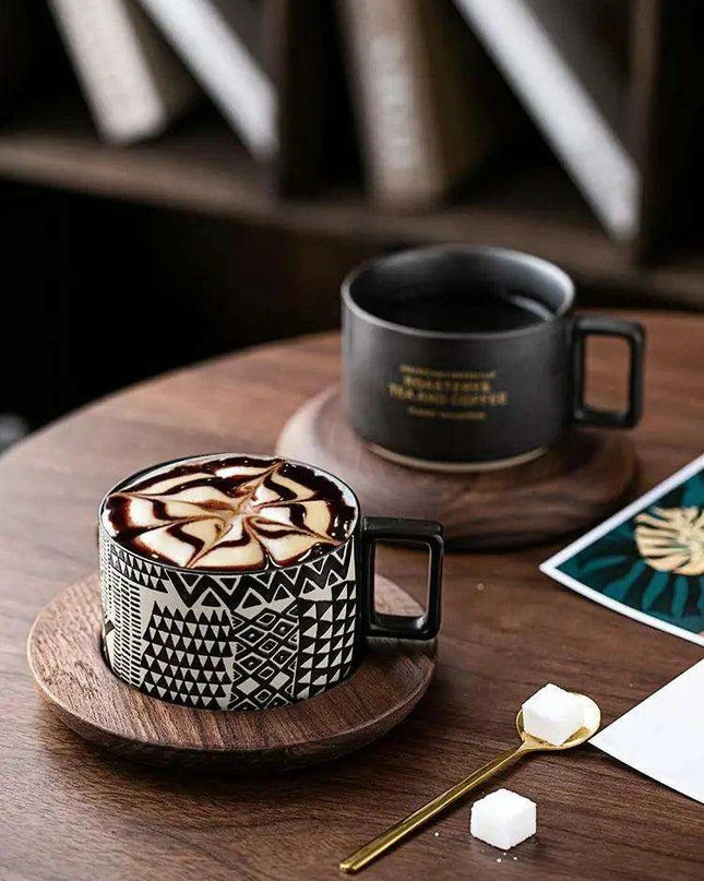 Retro Ceramic Mug and Spoon Set - Charming 320ml Drinkware for a Thoughtful Gift