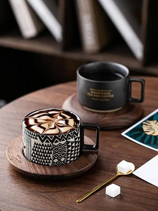 Retro Ceramic Mug and Spoon Set - Charming 320ml Drinkware for a Thoughtful Gift
