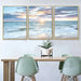 Coastal Sunrise Blue Ocean Waves Canvas Art - Tranquil Beach House Wall Decor