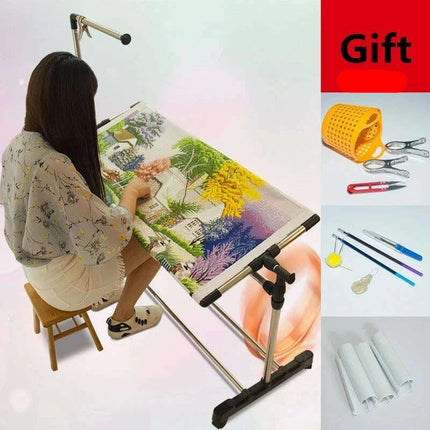 Ergonomic Adjustable Crafting Stand for Hands-Free Embroidery and Cross-Stitch