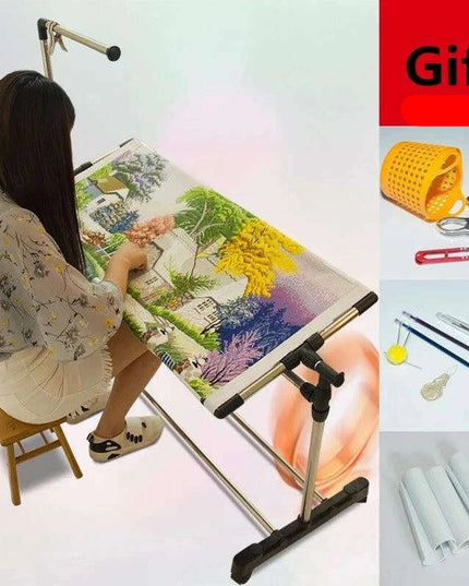Ergonomic Adjustable Crafting Stand for Hands-Free Embroidery and Cross-Stitch