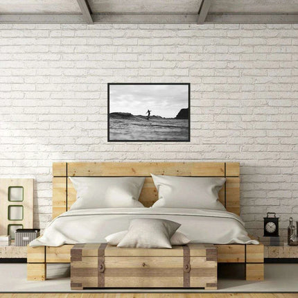 Customizable Black and White California Surf Canvas Art - Chic Beach Home Decor