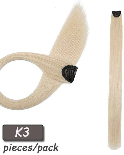 24" Colorful Ombre Clip-In Hair Extensions - Benehair Vibrant Synthetic Hairpiece