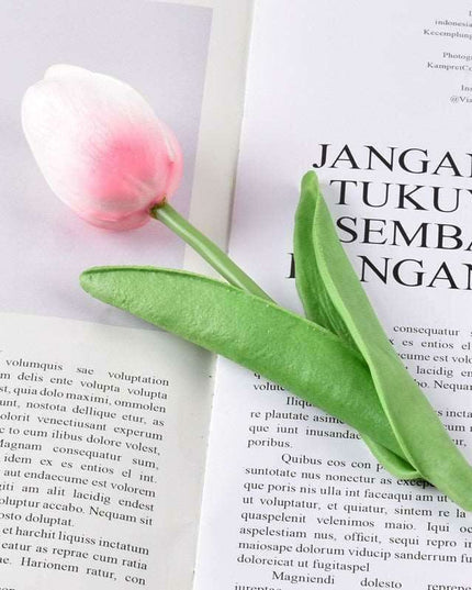 Sophisticated White Tulip Faux Floral Set - 10 Realistic Stems for Elegant Home Styling