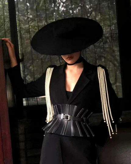 Wide Brim Wool Felt Fedora Hat for Men and Women