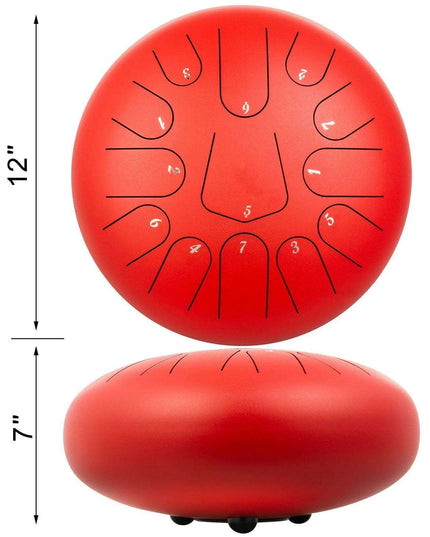 C Major 12" VEVOR Steel Tongue Drum with Travel Case - Discover Serene Melodies